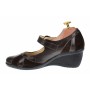 Pantofi dama din piele naturala cu bareta - Model casual P13 Maro